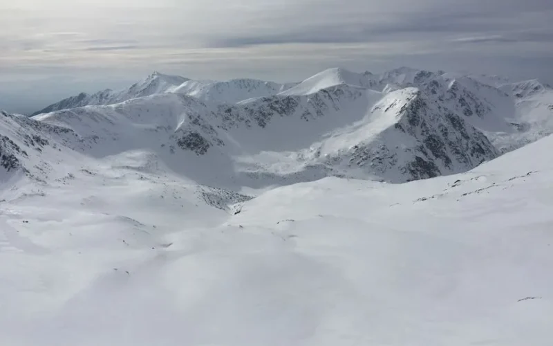 Captivating view of snowy peaks in the Tatra Mountains, Lesser Poland, during winter.