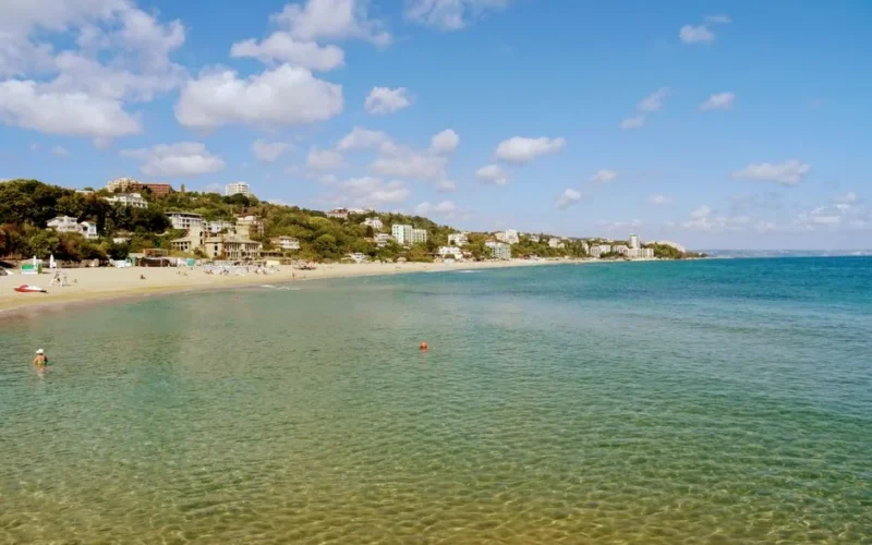 Explore the beautiful sandy beaches and clear waters of Varna, Bulgaria, on a sunny day.