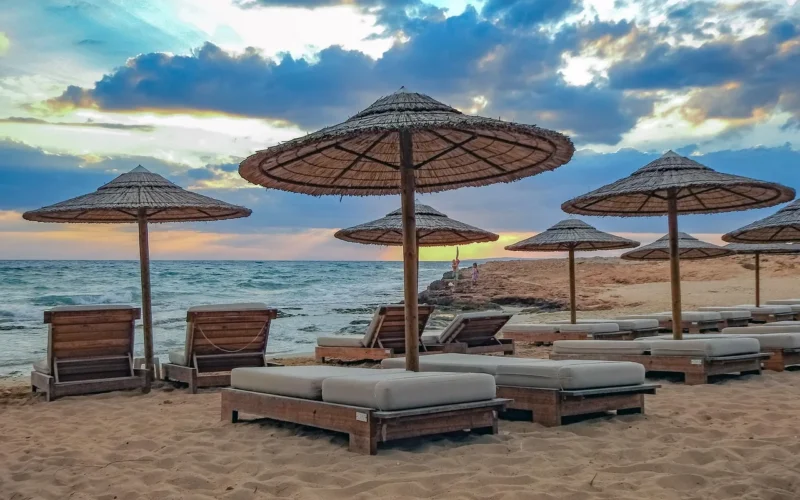 plaża, beach resort, natura, zachód słońca, wakacje, raj, wyspa, morze, cypr, ajia napa