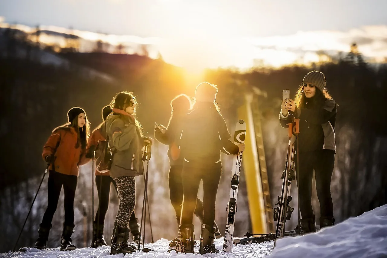 ludzie, ski, natura, narciarz, święto, zima, śnieg, sport