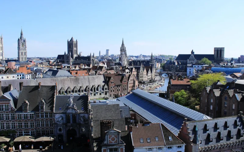 belgium, ghent, gent, niebo, natura, miasto, high, castle of the counts, gravensteen, the belfry of ghent, bavo cathedral, nicholas church, st michael ' s church, belgia, pan, podróże, architektura, budynek