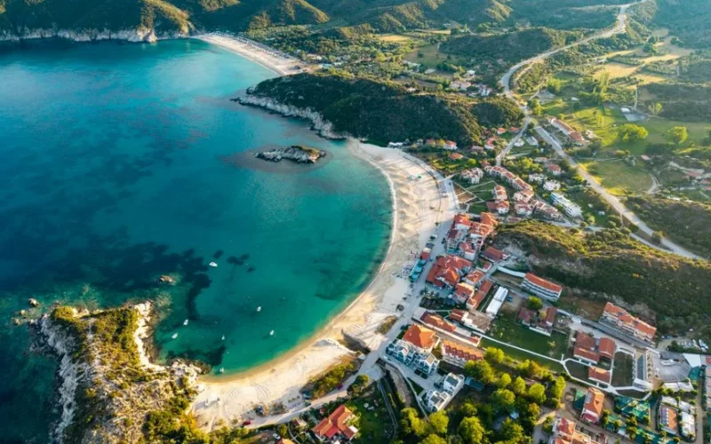 Explore the scenic beauty of Kalamitsi Beach, a stunning coastal paradise in Sithonia, Greece.