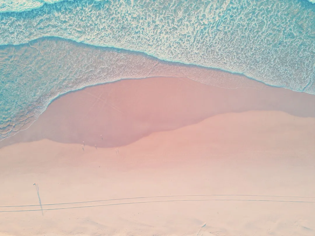 top view photography of beach