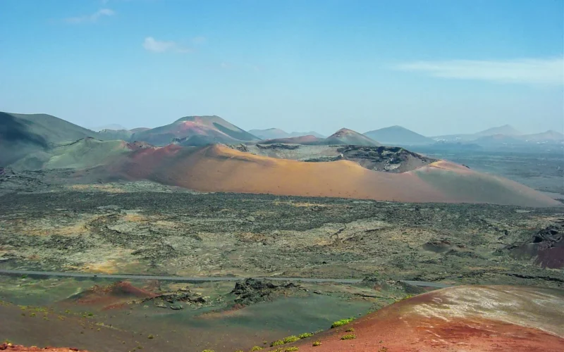 timanfaya, wulkaniczny, jałowy, krajobraz, lanzarote, hiszpania, natura