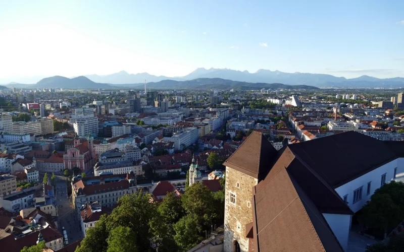 miasto, zamek, ljubljana, słowenia, krajobraz