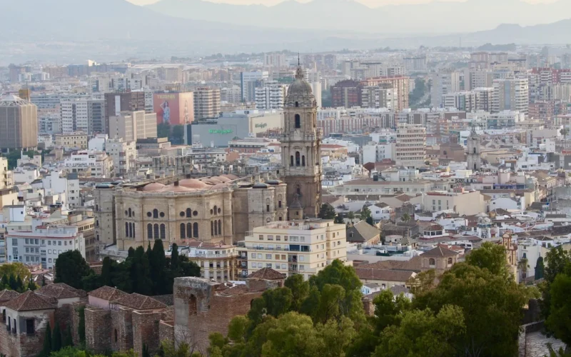 malaga, andaluzja landscape, hiszpania, andaluzja, malaga city, aerial photo
