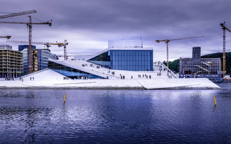 oslo, norwegia, podróży, scandinavia, miasta, visitoslo, morze, oslofjord, city, opera, architektura, budynku, opery, wody, miasto, natura, widok