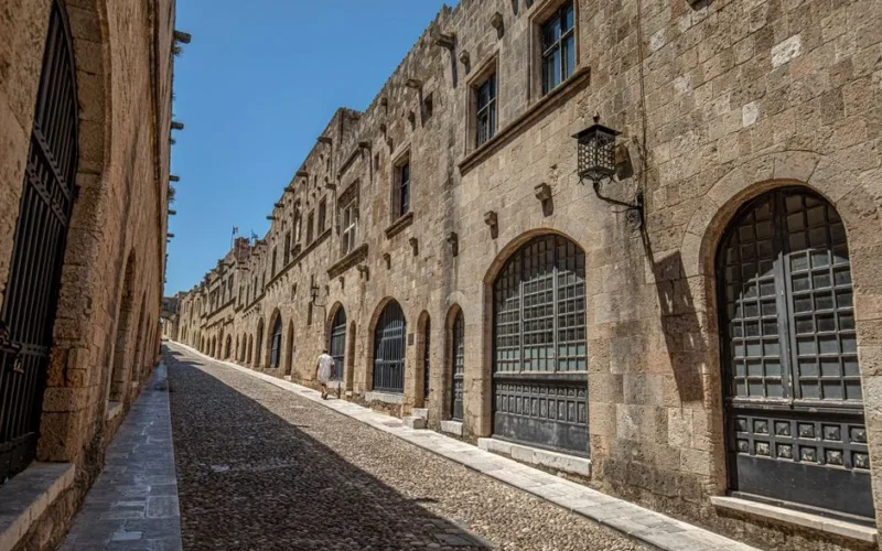 Discover the historic Street of Knights in Rhodes, showcasing medieval architecture.