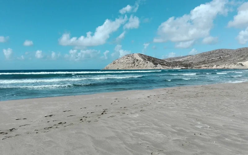 beach, natura, fala, morze, rhodes, grecja, niebieski, wody, piasek