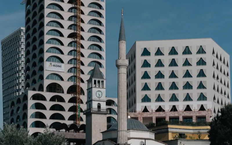 Stunning blend of modern and traditional architecture in Tirana, Albania showcasing urban development.