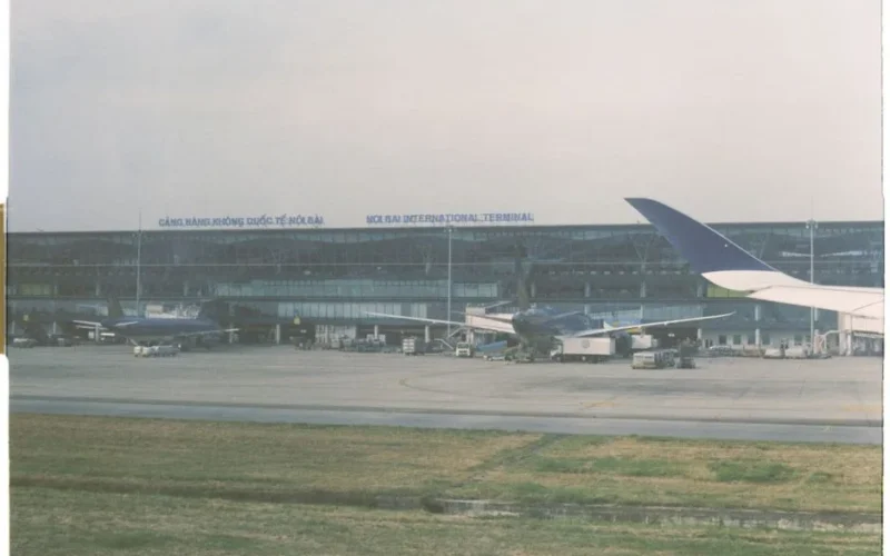 Airplanes on the tarmac at Noi Bai International Airport in Hanoi, Vietnam.