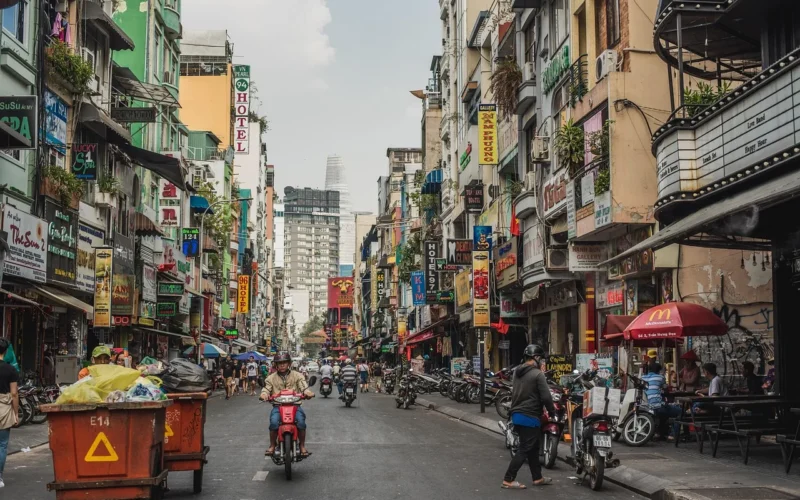 pham ngu lao, vietnam, rower, ludzie, ulica, droga, azja, miasto, kosza, motorcycle, vietnam, vietnam, vietnam, vietnam, vietnam